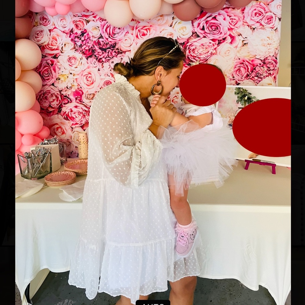 Beautiful white long sleeves short dress